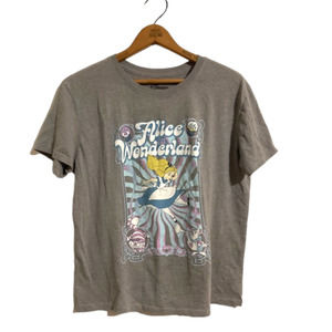 ALICE In WonderLand Gray T- Shirt - Disney Tee - Size L
